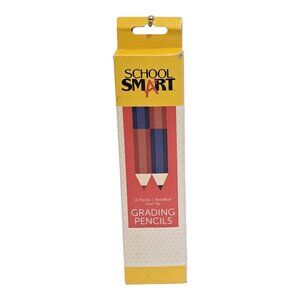 School Smart Red/Blue Grading Pencils Dual Tip 12 Pack Teacher Supplies Office